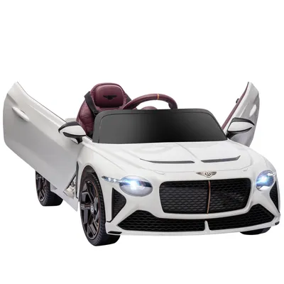 Image de Voiture électrique pour enfant - HOMCOM - Bentley Bacalar - 2 moteurs 12V 25W - télécommande 2,4G - MP3 - klaxon - 2 phares - blanc