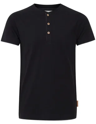 Produktbild von INDICODE IDTony Herren T-Shirt Kurzarm Shirt mit Grandad-Ausschnitt Baumwollmischung Regular fit