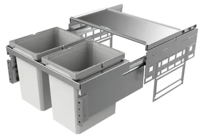 Productafbeelding van Naber, Cox® Base K1 600-2. Vuilnisbak, lichtgrijs, hoogte 360 mm - Prullenbak