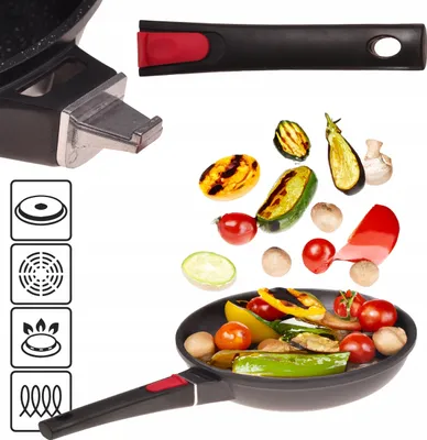Produktbild von KAMILLE Pfanne PEDRO Marmorpfanne 26 cm Induktion Antihaft-Pfanne mit abnehmbarem Griff