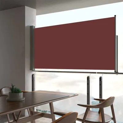 Produktbild von "Rabatt" Ausziehbare Seitenmarkise UV Schutz - Sonnenschutz - 80×300 cm Braun - Sonnensegel CC20172