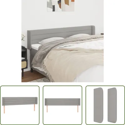 Produktbild von The Living Store Kopfteil mit Ohren Hellgrau 183x16x78/88 cm Stoff