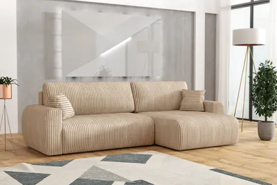 Produktbild von Emoebel24 Ecksofa mit Schlaffunktion und Bettkasten, Sofa L-form 280x142x87 cm Dorato Beige