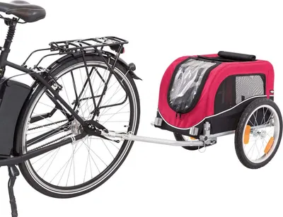 Obrázek produktu pro TRIXIE 12813, Pevná zvířecí přepravka, Zvířecí přepravka na kolo, Pes, 20 kg, Přední plnění, Černá, Červená