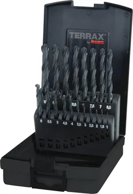Immagine prodotto di Set di punte elicoidali RUKO HSS R in cassetta di plastica (ABS) Ø 1,0 mm - 10,0 mm x 0,5 mm