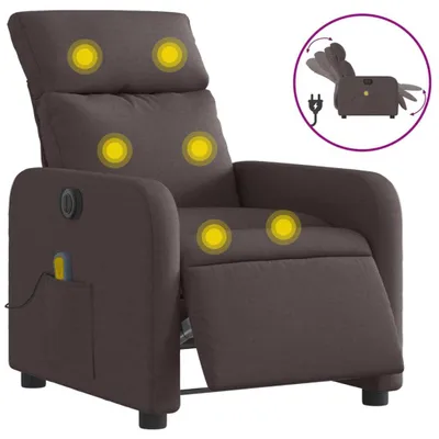 Produktbild von vidaXL Massagesessel Elektrisch Dunkelbraun Stoff