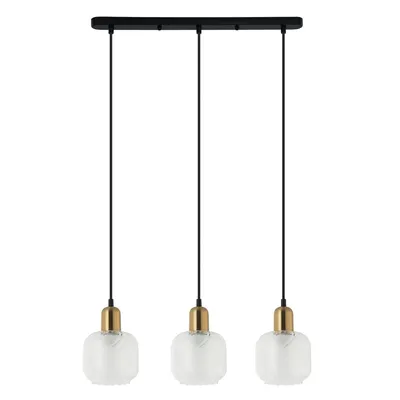 Zdjęcie produktu dla Żyrandol Lamezia brąz antyczny-czarny-biały 3xE27x40W szkło wym:96x58x18cm IP20 Italux