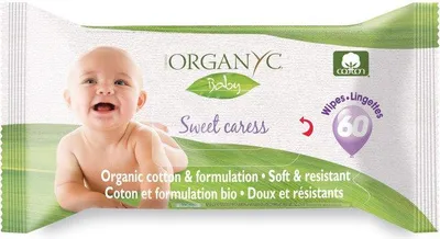Produktbild von ORGANYC Bio-Baumwoll-Feuchttücher für Kinder und Babys 60 Stk.