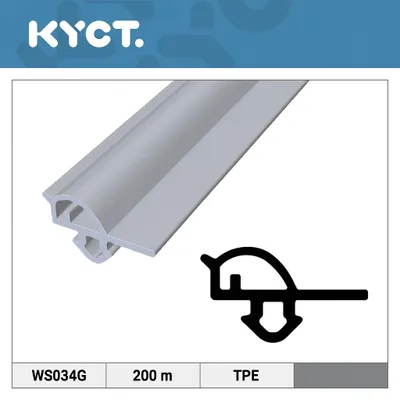 Obrázok produktu pre Tesnenie okien a dverí z TPE, sivé, PVC, okná, dvere, gumové tesnenie, tesniaci profil WS034G, 200 m