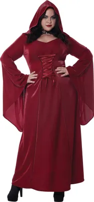 Immagine prodotto di Costume gotico plus size da donna con lacci Halloween rosso - XXL (46/48)