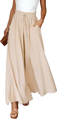 Imagen del producto de Pantalón de mujer, corte amplio, estilo elegante, ideal para el verano, talla única (equivalente a 2XL)