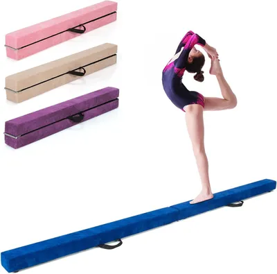 Immagine prodotto di Trave per ginnastica - Bilanciere - Ginnastica e gioco - Pieghevole con maniglie - 210 cm - Blu