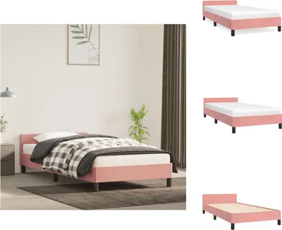 Produktbild von vidaXL Bettgestell mit Kopfteil Rosa 80x200 cm Samt -  Betten & Bettgestelle