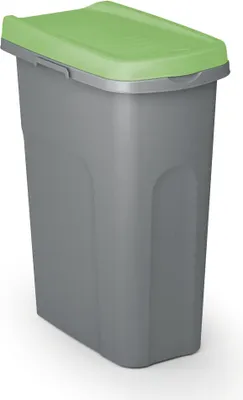 Immagine prodotto di Pattumiera in plastica da 25 litri con coperchio - Grigio/Verde