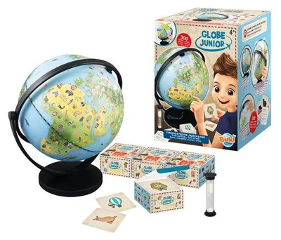 Produktbild von Buki Globus Junior Lernspielzeug mit Karten und Sanduhr