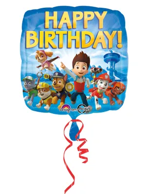 Produktbild von Amscan 3018001 - Standard Foil Balloon Paw Patrol Happy Birthday, Diameter Ca