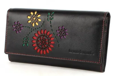 Produktbild von Bruno Banani Geldbörse Flowerpower Damen 016089 schwarz