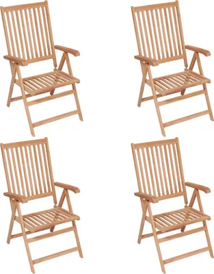 Produktbild von Verstellbare Gartenstühle 4 Stk. Massivholz Teak