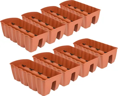 Obrázok produktu pre 8x Kvetináč 60 cm Závesný kvetináč Balkónový kvetináč Gélovaný kvetináč DCRO Terakota