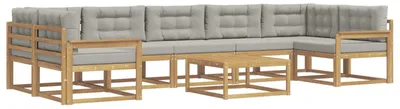 Immagine prodotto di vidaXL Set di divani da esterno, 6 pezzi, bianco e grigio chiaro