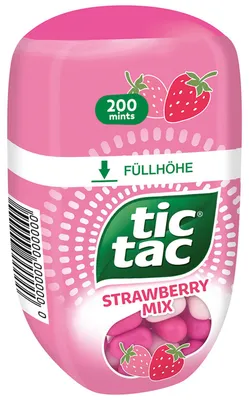 Obrázok produktu pre Tic Tac Jahodová zmes Veľké balenie Jahodová zmes s citrónom a mätou 98g