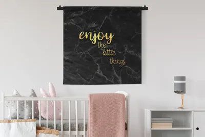 Produktbild von MuchoWow® Wandteppich Wandbehang Zitate - Sprichwörter - Gold - Marmor 90x90 cm Tapisserie Dekoration Wandtuch - Wandaufhänger