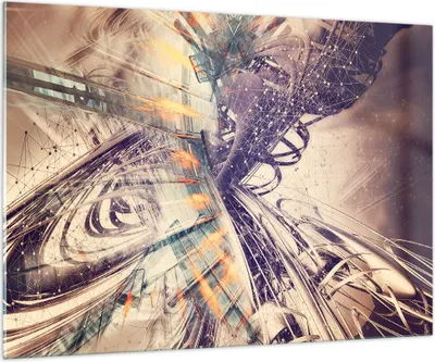 Produktbild von Bilder auf glas - Abstraktion modern - 100x70cm - Glasbilder - Wandbilder - Kunstdruck - zum Aufhängen bereit - Wanddekoration aus Glas - Glas Bilder - Wandbild auf Glas - Einteilig - GAA100x70-4057