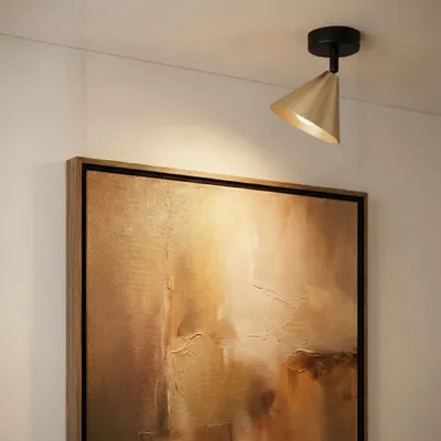 Productafbeelding van Plafondlamp Conico zwart met goud, AI-gegenereerde afbeelding