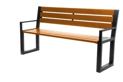Obrázek produktu pro Zahradní lavice Holtz ocelová lavice zahradní venkovní lavice 02004A Moderní lavice pro terasy 162x85x44 cm Barva: teaková