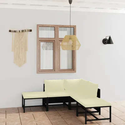 Obrázek produktu pro Maison Exclusive – 6dílná zahradní lounge sada s polštáři z poly ratanu, černá