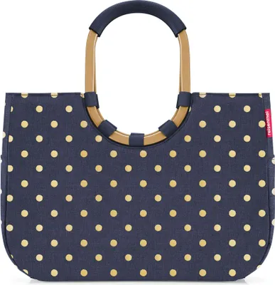 Produktbild von reisenthel loopshopper Tasche L Einkaufstasche Korb metallic dots blue OR4118