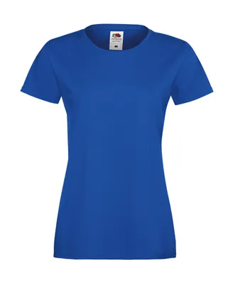 Produktbild von Fruit of the Loom Damen Shirt Basic Rundhals T-Shirt Kurzarm, Größe:XS, Farbe:Royal Blau