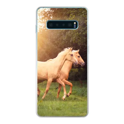 Produktbild von MuchoWow® Handyhülle Schutzhülle Hülle für Samsung Galaxy S10 Lite Pferde - Wald - Sonne Silikon Softcase Handy Hülle - Schutz