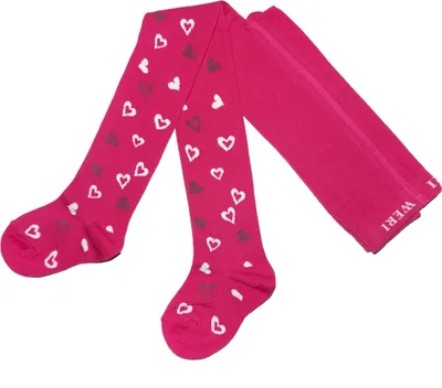 Produktbild von Kinderstrumpfhosen für Mädchen Herzchen Pink Größe 134-146