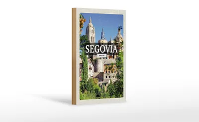Produktbild von Holzschild Reise 12x18 cm Segovia Spain Architektur Geschenk