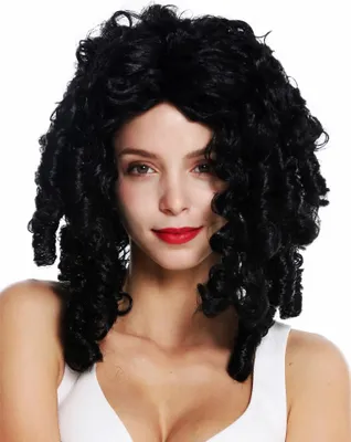 Produktbild von WIG ME UP Perücke Korkenzieher-Locken lang Schwarz 91056-1-ZA103