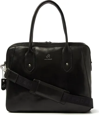 Produktbild von dR Amsterdam Arbeitstasche | Business-Leder-Arbeitstasche | Laptop-Tasche | Herren-Laptoptasche | Laptop-Tasche 15,6 Zoll | Milan - 283758 Black