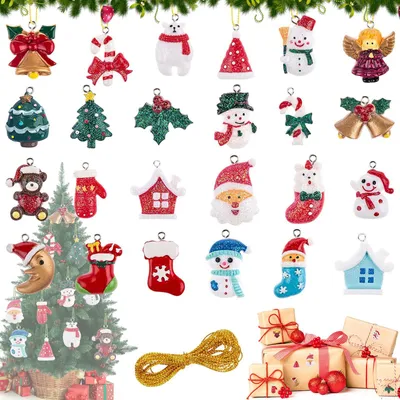 24 Weihnachtsanhänger, Goldemaille, Schmuck, Basteln