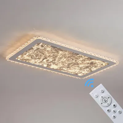 Obrázek produktu pro Stropní LED svítidlo stmívatelné s dálkovým ovládáním, plynulá regulace teploty 3000-7000 K, energeticky úsporné a odolné, moderní design v černé nebo bílé barvě, ideální do obývacího pokoje, ložnice a kuchyně (253-CFX-WH)