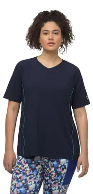 Productafbeelding van Ulla Popken, Damen, grote maten, T-shirt, UV-bescherming 50+, V-hals, korte mouwen