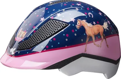 Produktbild von KED Meggy II Originals | Kinder Fahrradhelm Insektenschutznetz Integriertes LED-Rücklicht maxSHELL Technologie, Farbe: pferdefreunde, Größe: 46-51 (S)