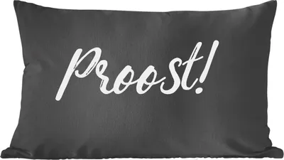 Produktbild von MuchoWow® Zierkissen Sofakissen Wohnzimmer Dekokissen 50x30 cm Zitate - Prost! - Sprichwörter - Trinken - Wohnzimmerdekoration - Polster mit Photo