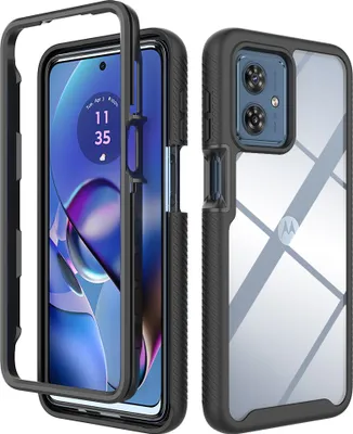 Obrázek produktu pro Moto G54 Pouzdro, Hybrid Průhledné Zadní Kryt, Robustní TPU Nárazník, Nárazuvzdorné Pouzdro pro Motorola Moto G54 černé