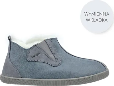 Image de Vanuba Columbia Chaussons en peau d'agneau Femme Chaussures - Badge Femme Pantoufles - Cuir Laine Pantoufles Femme - Chaussures confortables Femme Chaussons en peau d'agneau - 42 EU Cuir Résine Gris Blanc