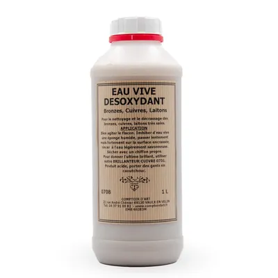 Imagen del producto de Comptoir D'Art - Desoxidante Eau Vive (0708) Para Cobre, Bronce y Latón - Limpiador de Metales - Elimina la Oxidación (1 L)