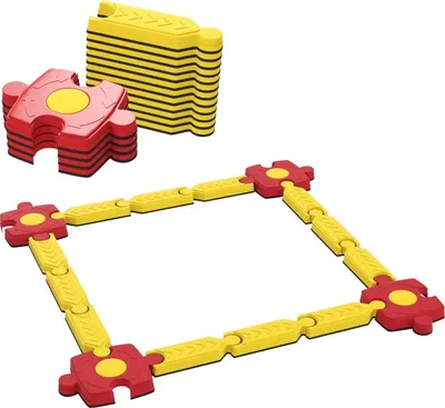 Image de Fortuna Lai Kit de poutre d'équilibre pour enfants, personnalisable, plastique, pièces flexibles, jaune + rouge