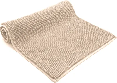 Produktbild von heimtexland ® Badvorleger Chenille Super Flauschig Saugstark Badteppich Badematte Typ771 Beige 45 x 50 cm