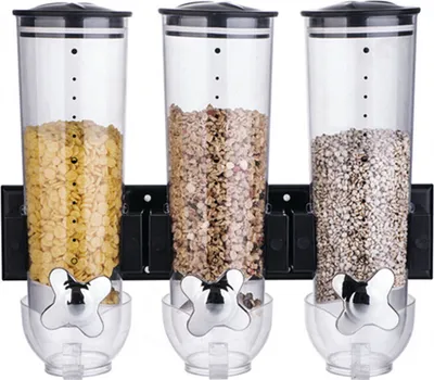 Produktbild von Cerealienspender für Müsli, Cornflakes, Dreifach, Wandmontage