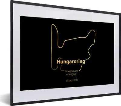 Produktbild von MuchoWow® Gerahmtes Poster Hungaroring - F1 - Rennstrecke 40x30 cm - Poster mit Schwarzem Bilderrahmen Wandposter Rahmen Foto Bilder - Bilderrahmen - Poster im Rahmen