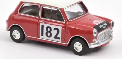 Produktbild von Norev 310522 Mini Cooper S rot mit Startnummer 1964 Maßstab 1:54 Modellauto
